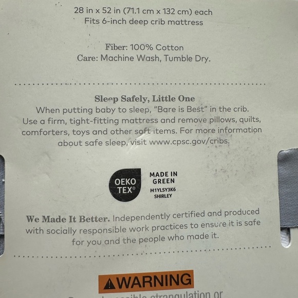 NWT Crib Fitted Jersey Sheets Giraffes/Dark Gray 2pk - Picture 7 of 8